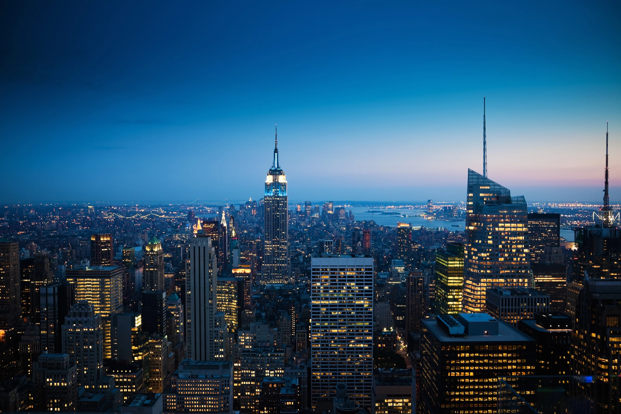 Manhattan, New York City at sunset
